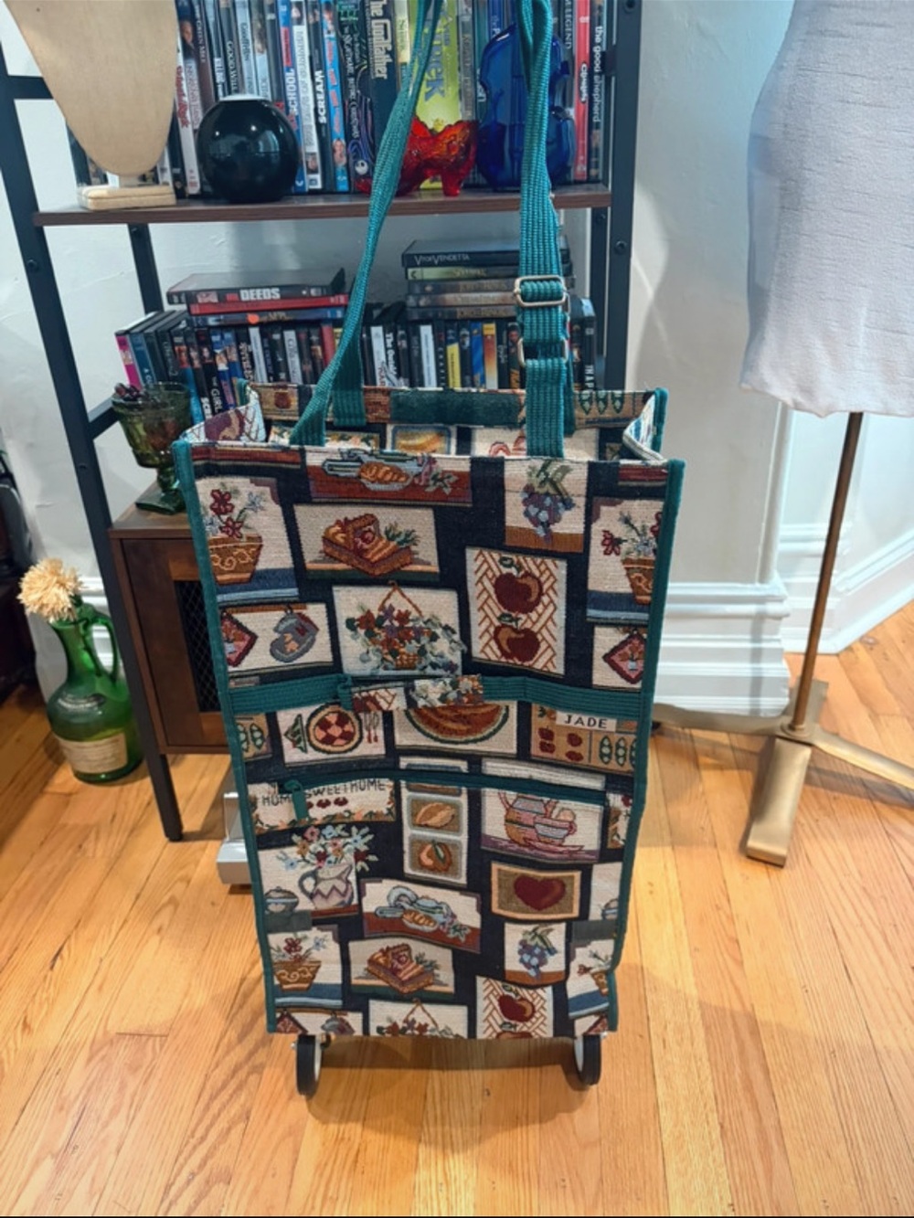 Jade Tapestry Roller Bag